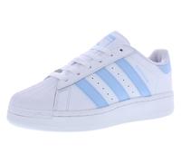 adidas Womens Superstar XLG Lace Up Sneakers Shoes Casual - Beige, White/Light Blue-white, 7 UK