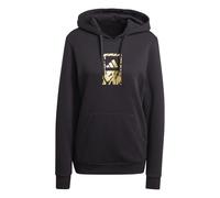 adidas Women's TECH METALLIC GRAPHIC HOODIE, black, L