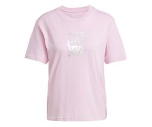 adidas Women's TECH Metallic Graphic T-Shirt 2, True Pink, M