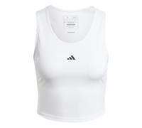 adidas Women's Techfit Cropped Training Tank Top Shirt, White, S