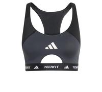 adidas Women's Techfit Workout Color Block Medium Support Bra, Black/Carbon, XS