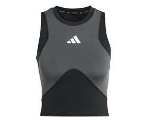 adidas Women's Techfit Workout Color Block Tank Shirt, Black/Carbon, M
