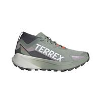 adidas Womens Terrex Agravic GTX Trail Running Sneakers Shoes - Green, Silver Green/White/Preloved Fig, 10.5