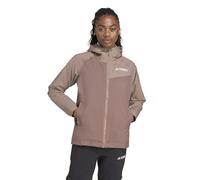 adidas Women's Terrex Multi 2 Layer RAIN.RDY Jacket, earth strata/trace brown, L