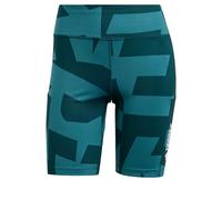 adidas Women's Terrex Multi 8inch Printed Tight Shorts, Mystery Green/Aurora Ivy, L