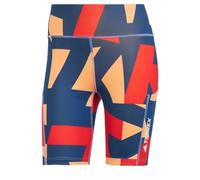 adidas Women's Terrex Multi 8inch Printed Tight Shorts, Semi Impact Orange/Pure Ruby/Pure Ruby/Semi Cobalt Blue, XS