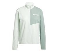 adidas Women's Terrex Multi Climacool Half Zip Long Sleeve, Linen Green, 3XL