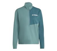 adidas Women's Terrex Multi Climacool Half Zip Long Sleeve, preloved Teal/Mystery Green, M
