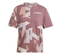 adidas Women's Terrex Multi Climacool Printed T-Shirt, Burgundy, XXS
