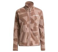 adidas Women's Terrex Multi Printed Full Zip Fleece Jacket, Earth Strata/Trace Brown, XL