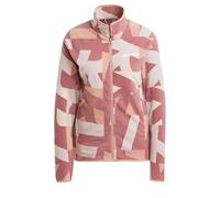 adidas Women's Terrex Multi Printed Full Zip Fleece Jacket, Wonder Beige/Burgundy, XS