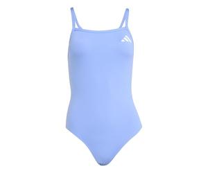 adidas Women's Thin Straps V-Back Swimsuit, Blue Fusion, 34