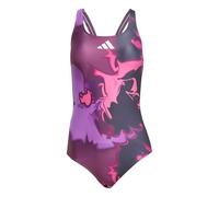 adidas Women's TIE DYE Graphic V Back Swimsuit, Aurora Black/White, 38