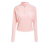 Adidas Train Essentials Minimal Branding Half Zip Sweatshirt Pink M Woman