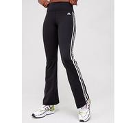 adidas Women's Train Essentials 3 Stripe Flared Tights- Black, Black, Size S, Women Black