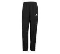 adidas Women's Train Essentials 3-Stripes Woven Pants, Black/White, M