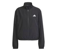 adidas Women's Train Essentials 3-Stripes Woven Warm Up Jacket, black/white, XXL