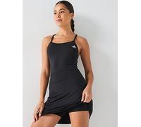 adidas Women's Train Essentials Workout Dress with Integrated Shorts, Black/White, XS