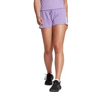adidas Women's Train Essentials Train Cotton 3-Stripes Pacer Shorts, Violet Fusion/White, L
