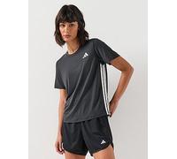adidas Women's Train Essentials 3-Stripes Workout T-Shirt, Black/White, XL