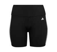 adidas Women's Training Essentials 3-Stripes High-Waisted Short Leggings (Plus Size), Black, XL Plus