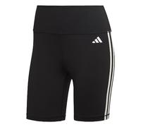 adidas Women's Training Essentials 3-Stripes High-Waisted Short Leggings, Black, M