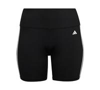 adidas Women's Training Essentials 3-Stripes High-Waisted Short Leggings, Black, M
