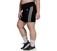 adidas Women's Training Essentials 3-Stripes High-Waisted Short Leggings (Plus Size), Black, XXL Plus