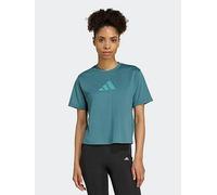 Adidas Train Essentials Big Logo Performance Training Short Sleeve T-shirt Blue XL Women