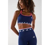 adidas Womens Training Hyperglam Light Support Sports Bra - Blue, Dark Blue/White/Pink Fusion, Size L, Women Dark Blue/White/Pink Fusion