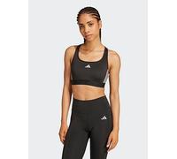 adidas Womens Training Hyperglam Mid Support Sports Bra, Black/White, Size Xs, Women Black/White