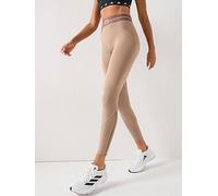 adidas Womens Training Hyperglam Rib 1/1 Tights - Brown, Brown, Size M, Women Brown