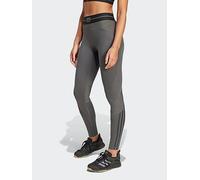 adidas Womens Training Hyperglam Rib 1/1 Tights - Grey, Grey Six/Black, Size L, Women Grey Six/Black