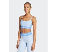 adidas Womens Training Hyperglam Rib Bralette - Blue, Glow Blue/Blue Fusion, Size S, Women Glow Blue/Blue Fusion