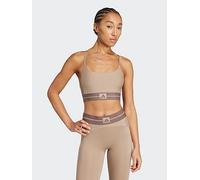 adidas Womens Hyperglam Rib Light Support Bralette Chalky Brown/Earth Strata XS