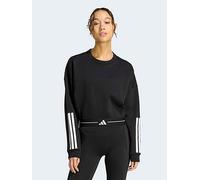 Adidas Hyperglam 3 Stripes Cropped Crewneck Sweatshirt Black S Woman