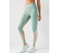 adidas Womens Training Hyperglam Tights - Green, Silver Green/White, Size M, Women Ilver Green/White