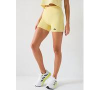 adidas Womens Training Optime 3 Stripe 4 Inch Bike Shorts - Powder Yellow, Powder Yellow, Size 2Xl, Women Powder Yellow