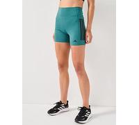 adidas Womens Training Optime 3 Stripe 5Inch Bike Shorts - Green, Preloved Teal, Size 2Xl, Women Preloved Teal