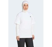 adidas Women's Power Essentials Workout Oversized T-Shirt, White, L