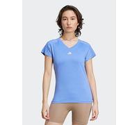 adidas Womens Training V Neck T-Shirt - Blue, Blue, Size L, Women Blue