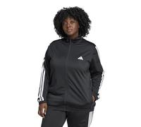 adidas Women's Tricot 3-Stripes Tracktop Sweatshirt, Black/White, XS