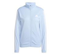adidas Women's Tricot 3-Stripes Tracktop Sweatshirt, glow blue/white, M