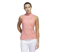 adidas Womens Ultimate365 Mock Neck Sleeveless Polo Shirt, Pure Ruby, L