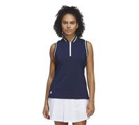 adidas Women's Ultimate365 Quarter-Zip Sleeveless Polo Shirt, Collegiate Navy/White, XL