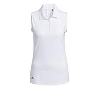 adidas Golf Women's Ultimate365 Primegreen Sleeveless Polo Shirt, White, Medium