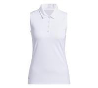 Adidas Women's Ultimate365 Solid Sleeveless Polo Shirt, White, Large