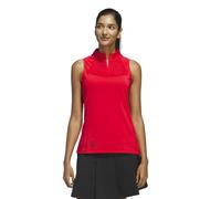 adidas Women's Ultimate365 Zip Mock Sleeveless Polo Shirt, Pure Ruby, M