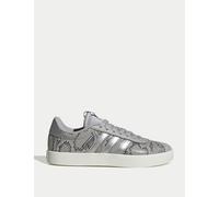 adidas Women's VL Court 3.0 Shoes - Grey Two/Silver Metallic/Off White - Size: UK 4