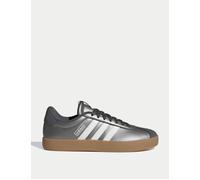 adidas Women's VL Court 3.0 Shoes - Iron Metallic/Core White/Grey Five - Size: UK 8